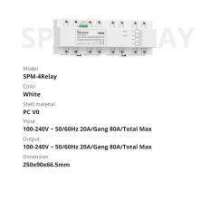 Medidor inteligente do consumo de potência do poder do Ethernet Ethernet de WiFi-4Relay