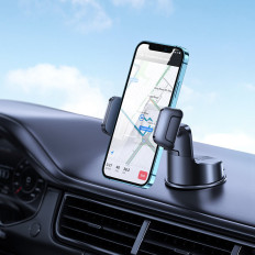 Suporte de carro para o seu cockpit de smartphone. Placa de distribuição. Preto
