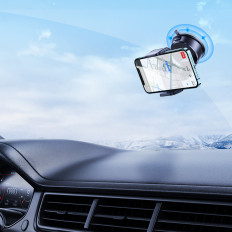 Suporte de carro para o seu cockpit de smartphone. Placa de distribuição. Preto