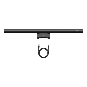 LED lampa monitora ekrānam darbvirsmas ekrāna apgaismojumam melnā un wok2