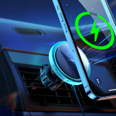 Imetnik avtomobilov za vaš telefon s Qi 15W Magsafe indukcijskim nakladačkom za srebro Checkered