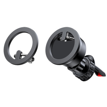 Car holder is a magnetic telephnic ring. Black stand