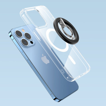 Autohouder is een magnetische telefonische ring. Zwarte stand