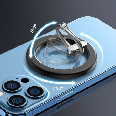 Autohouder is een magnetische telefonische ring. Zwarte stand