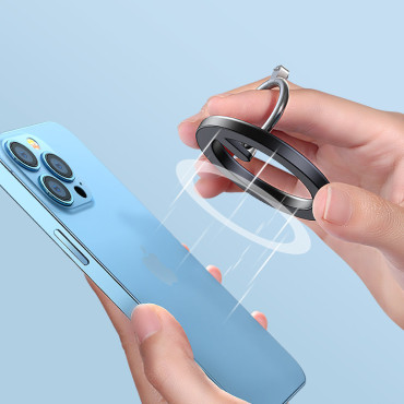 Autohouder is een magnetische telefonische ring. Zwarte stand