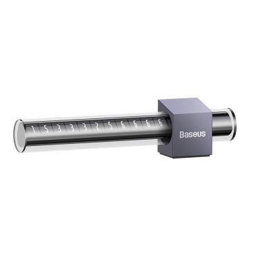 Parkplatte an der Telefonnummer auf dem grauen Armaturenbrett