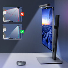 Bezdrôtové LED osvetlenie na obrazovke Black Monitor El Eleesense - 2ks sada.