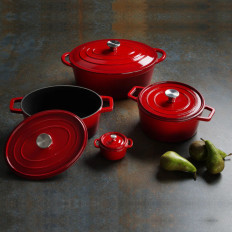 Pentola di ferro smaltata 3.7 l rosso - Hendi 626832