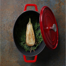 Enamel Iron Pot 4.4 l rødt - Hendi 626849