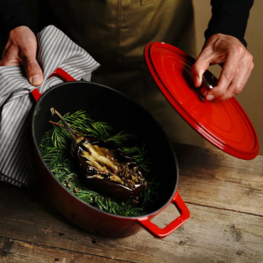 Emaille ijzeren pot 4,4 l rood - Hendi 626849