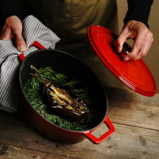 Emaille ijzeren pot 4,4 l rood - Hendi 626849