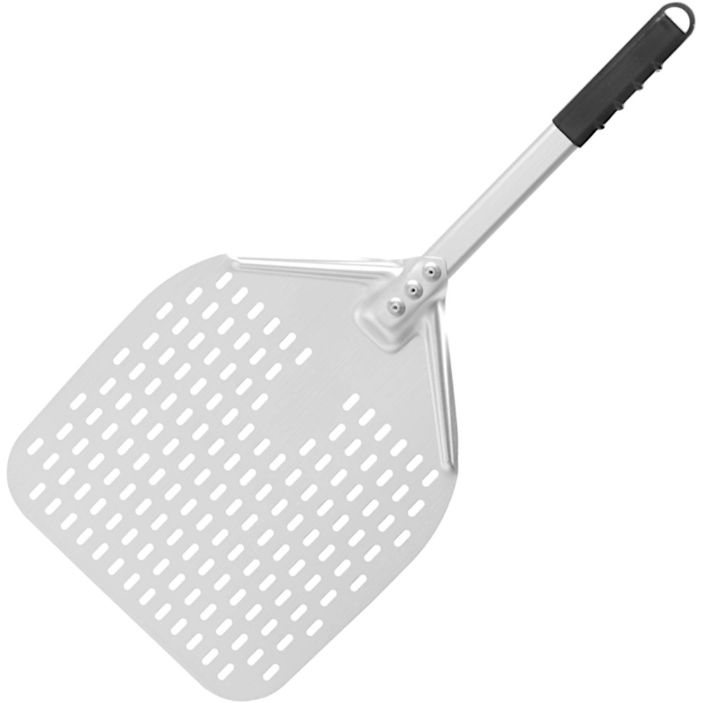 Pizza spade med ett kort handtag perforerat kvadrat 300 x 660 mm - Hendi 618073