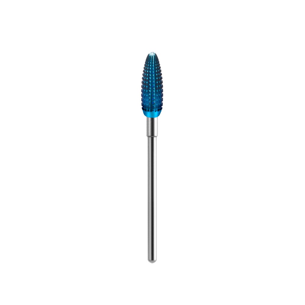 Punta de fresado EXO Cono Azul Duro 07 para uñas — vista frontal
