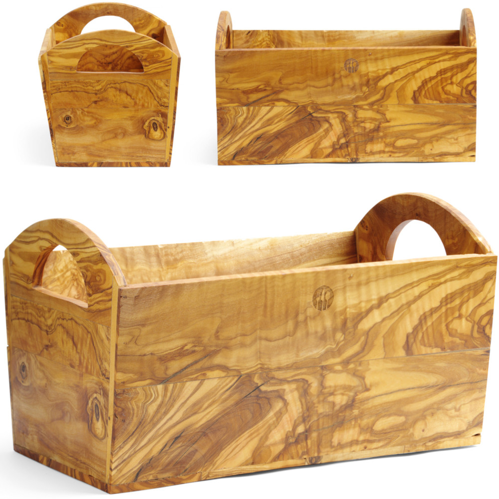 Olive wood container for serving cutlery bread - Hendi 505274