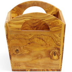 Recipiente de madeira de oliva para servir pão de talheres - Hendi 505274