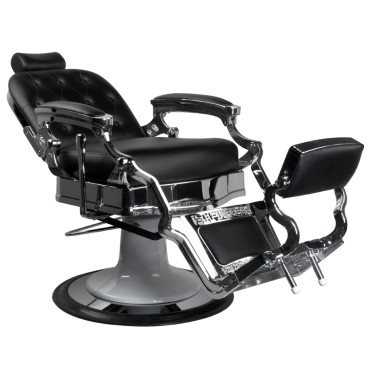 Fauteuil de barbier Gabbiano Ernesto noir — vue latérale