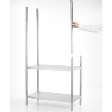 Bibliothèque de stockage en métal 5 étagères 900 x 450 x 1800 mm - Hendi 813041