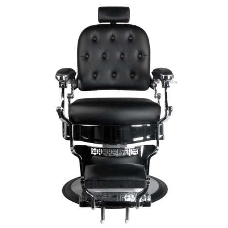 Fauteuil de barbier Gabbiano Ernesto noir — vue de face