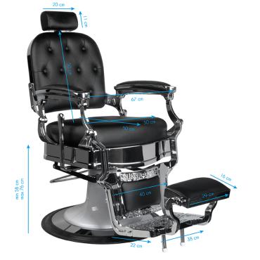 Fauteuil de barbier Gabbiano Ernesto noir