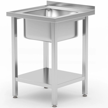 Pilha de câmara única piscina com a prateleira de linha de orçamento 600 x 600 x 850 cm - Hendi 816806