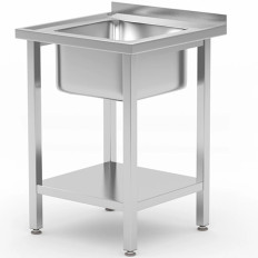 Swimming pool Single-chamber sink with Budget Line shelf 600 x 600 x 850 cm - Hendi 816806