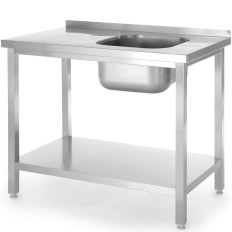 Swimming pool Single-chamber sink with right Budget Line Steel 1000 x 600 x 850 cm - Hendi 817018