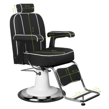 Gabbiano Amadeo Schwarzer Barber-Stuhl — Seitenansicht