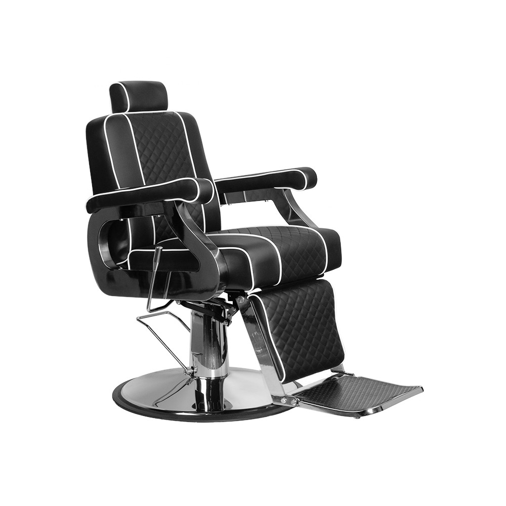 Fauteuil de barbier Gabbiano Paulo noir — vue latérale