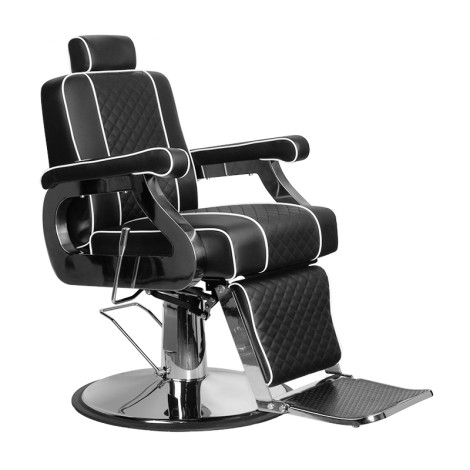 Fauteuil de barbier Gabbiano Paulo noir — vue latérale