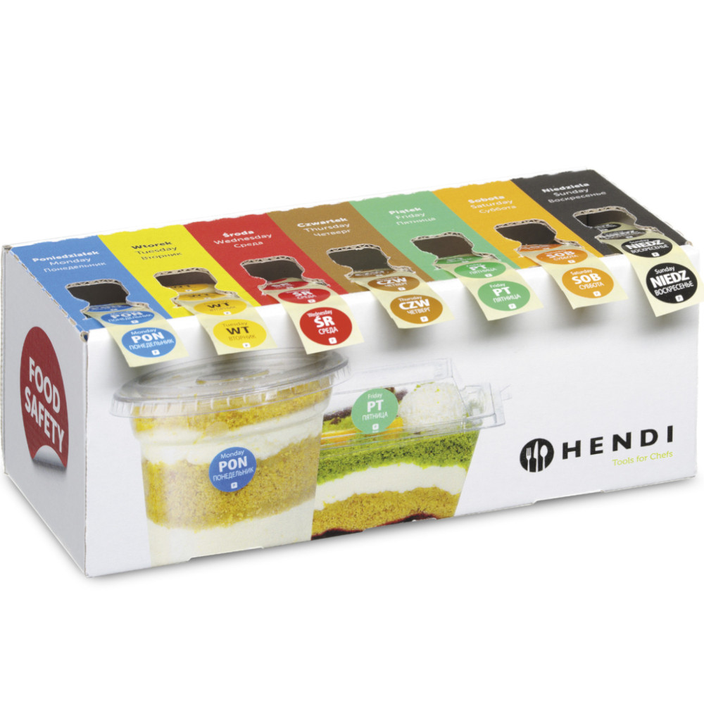 Ένα σύνολο ετικετών ασφαλείας τροφίμων για κάθε ημέρα της εβδομάδας με τροφοδότη - Hendi 850299