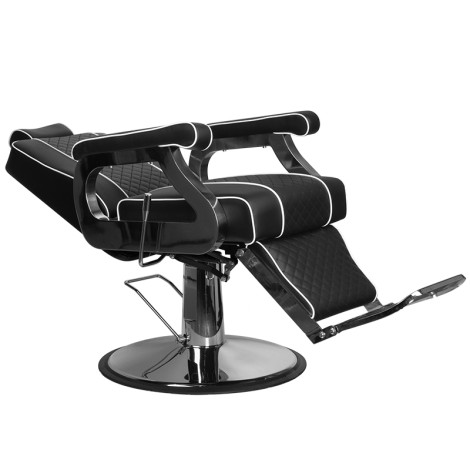 Fauteuil de barbier Gabbiano Paulo noir — vue latérale