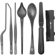 Chef tool set for decorating dishes of sushi 6 el. - black