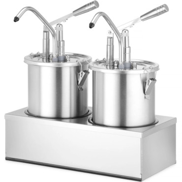Recipiente para molhos dispensadores e base de aço duplo 2 x 4,5 L - Hendi 558119