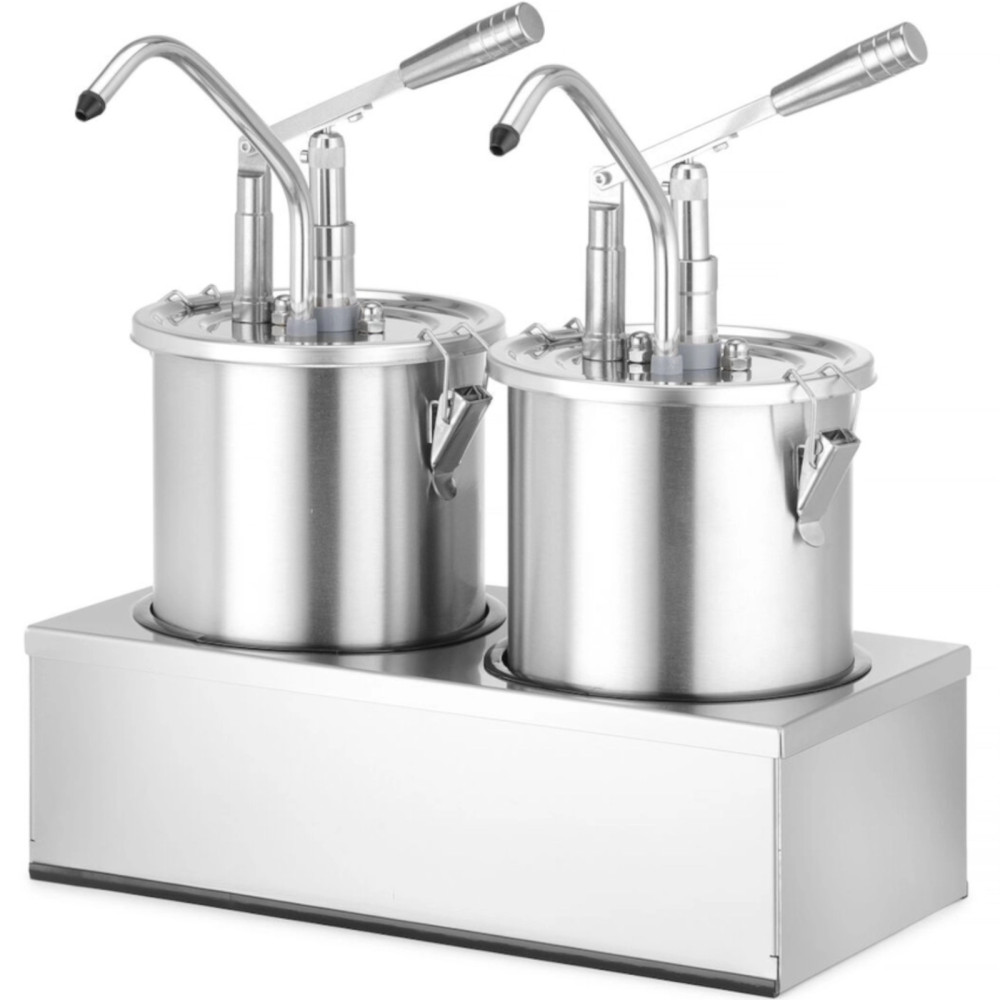 Behälter für Dispenser Saucen und doppelte Stahlbasis 2 x 4,5 l - Hendi 558119