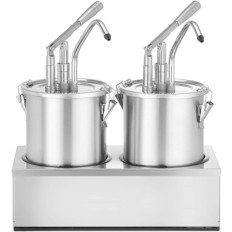 Conteneur pour les sauces de distributeur et la base en acier double 2 x 4,5 l - Hendi 558119