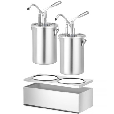 Behälter für Dispenser Saucen und doppelte Stahlbasis 2 x 4,5 l - Hendi 558119