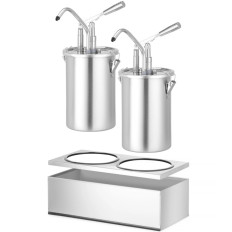 Container voor dispenser sauzen en dubbele stalen basis 2 x 4,5 l - Hendi 558119