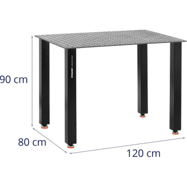 Mesa de montagem perfurada 3 mm 120 x 80 cm a 100 kg