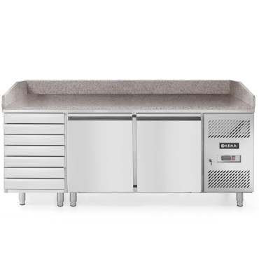 Πίνακας 2-πόρτας Ψυγεία με 7 συρτάρια μετρητή γρανίτη. 202cm - Hendi 232842