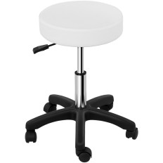 Banqueta cosmética rotativa nas rodas Physa Aversa - Branco