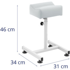 Kosmētikas kāju balsts pedikīra regulējamu augstumu līdz 67 cm līdz 80 kg - gaiši pelēks