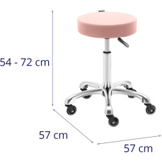 Sgabello Sgabello cosmetico Rotary su ruote worcester - Polvere rosa