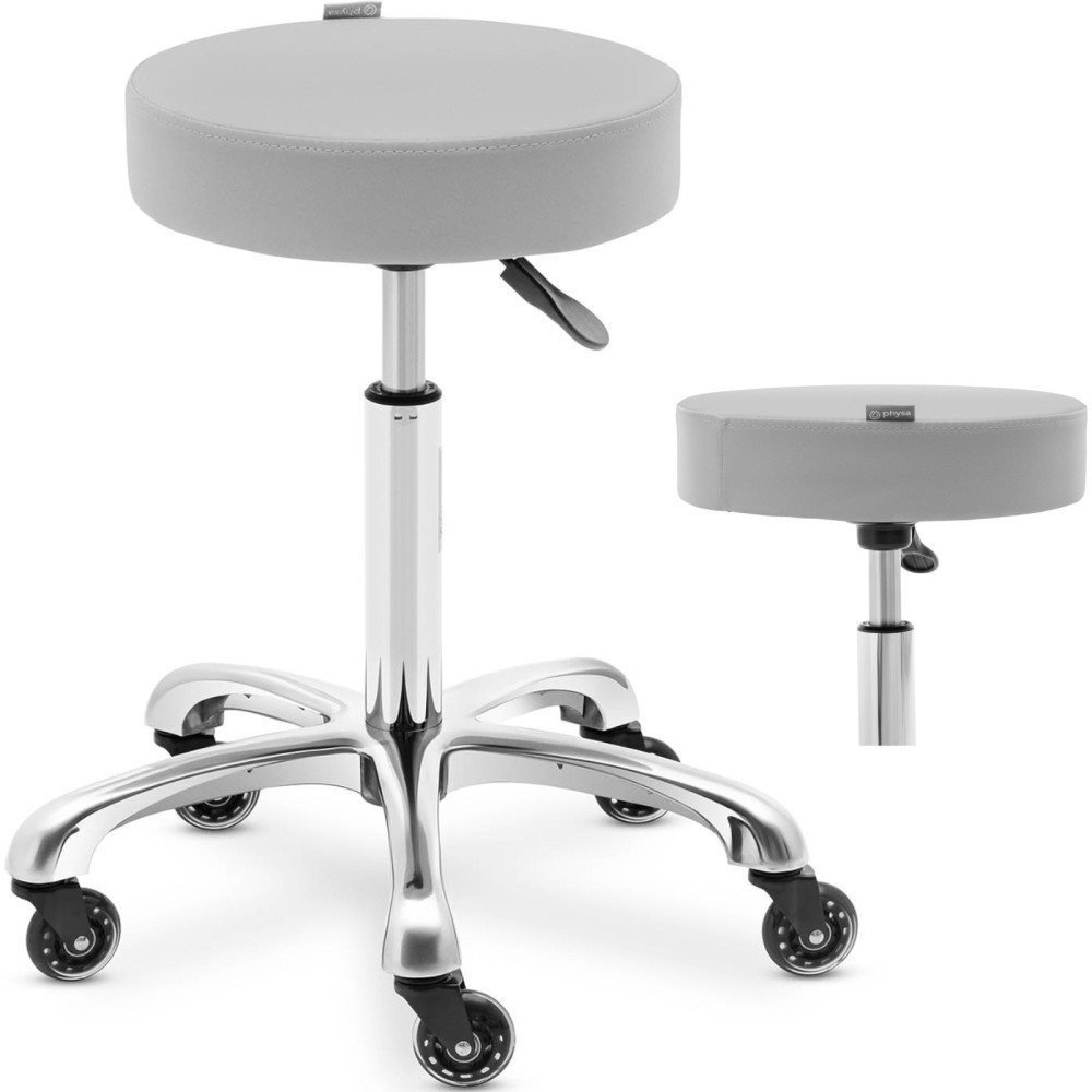 Rotary-Hocker-Hocker auf Worcester-Rädern - hellgrau