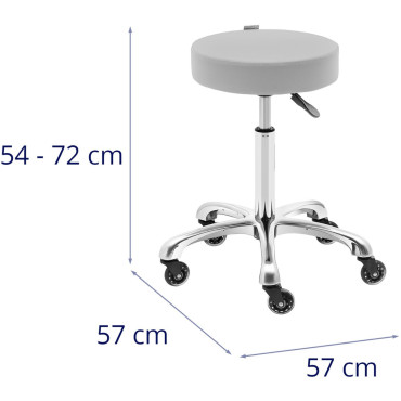 Rotary Stool izkārnījumi uz Worcester riteņiem - gaiši pelēks
