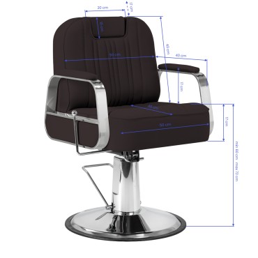Fauteuil de barbier Gabbiano Rufo marron — vue de face