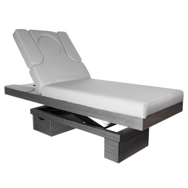 Spa cosmetic bed azzurro wood 815b heated light gray — side view