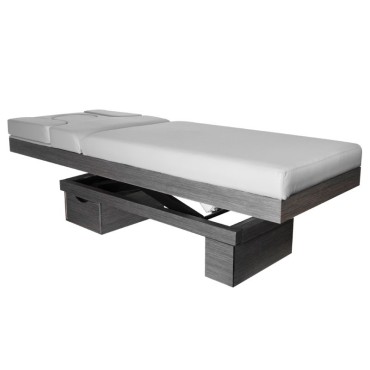 Spa cosmetic bed azzurro wood 815b heated light gray — side view