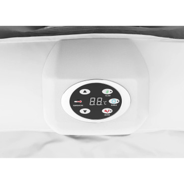 Tuin jacuzzi opblaasbare 130 massa's masseren 6 personen 910 l Grijs-wit