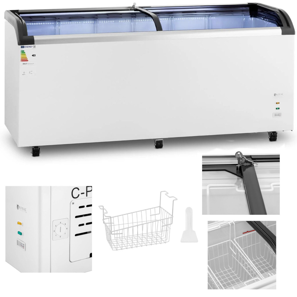 Congelador de gelo envidraçado para gelo congelado gelado congelado 545 l 252 W