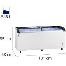Glazovaný led mrazák pro zmrazené zmrzlé zmrzliny 545 L 252 W